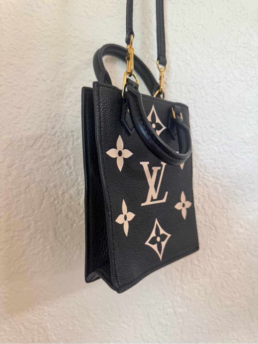 Louis Vuitton Black Mini Tote with Beige Monogram Accents - Picture 5 of 12